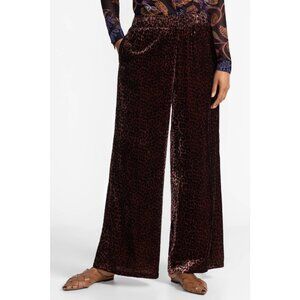 Johnny Was Wide Leg Velvet Leopard Pants Size Small (oversized) NWT